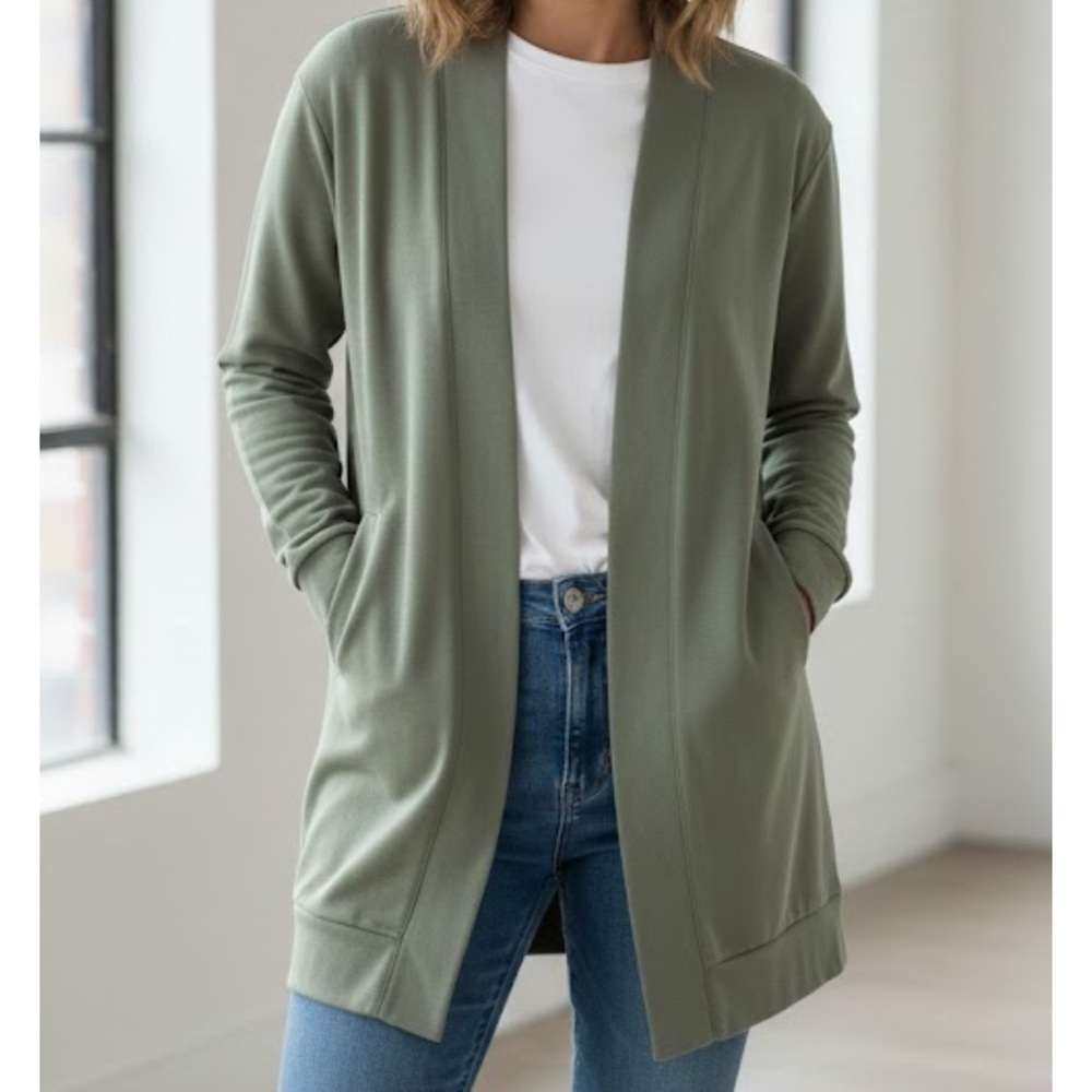 Olive & Oak Sage Green Open Cardigan